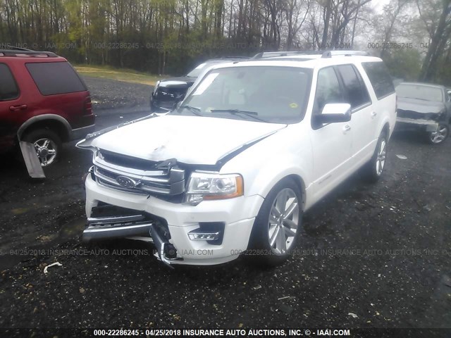 1FMJK1MT9HEA03448 - 2017 FORD EXPEDITION EL PLATINUM WHITE photo 2