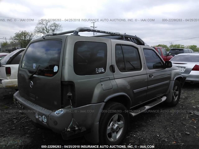 5N1ED28T64C661424 - 2004 NISSAN XTERRA XE/SE GOLD photo 4