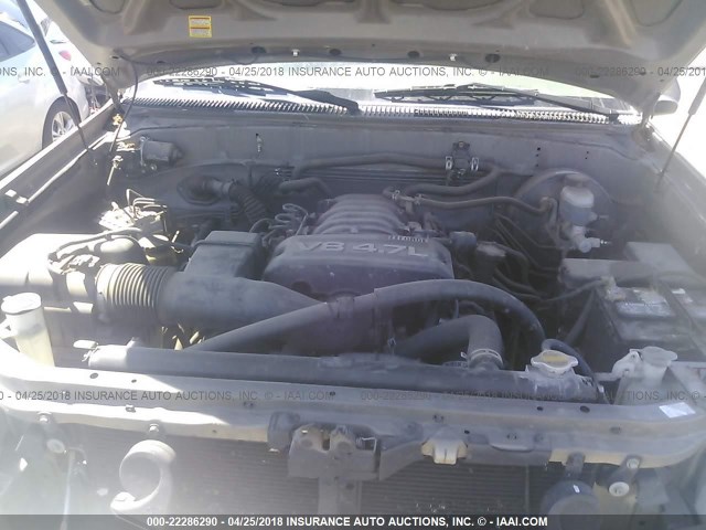 5TBBT44186S479566 - 2006 TOYOTA TUNDRA ACCESS CAB SR5 TAN photo 10