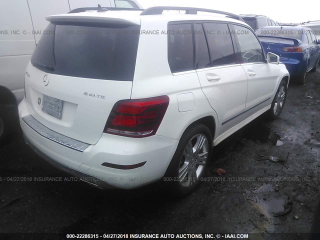 WDCGG8JB8FG356926 - 2015 MERCEDES-BENZ GLK 350 4MATIC WHITE photo 4