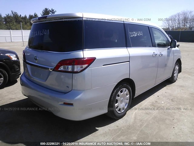 JN8AE2KP4B9004258 - 2011 NISSAN QUEST S/SV/SL/LE SILVER photo 4