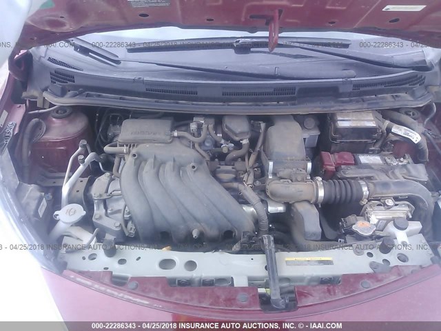 3N1CE2CP9GL393158 - 2016 NISSAN VERSA NOTE S/S PLUS/SV/SL/SR MAROON photo 10