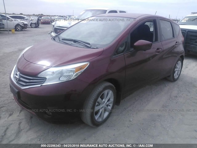 3N1CE2CP9GL393158 - 2016 NISSAN VERSA NOTE S/S PLUS/SV/SL/SR MAROON photo 2