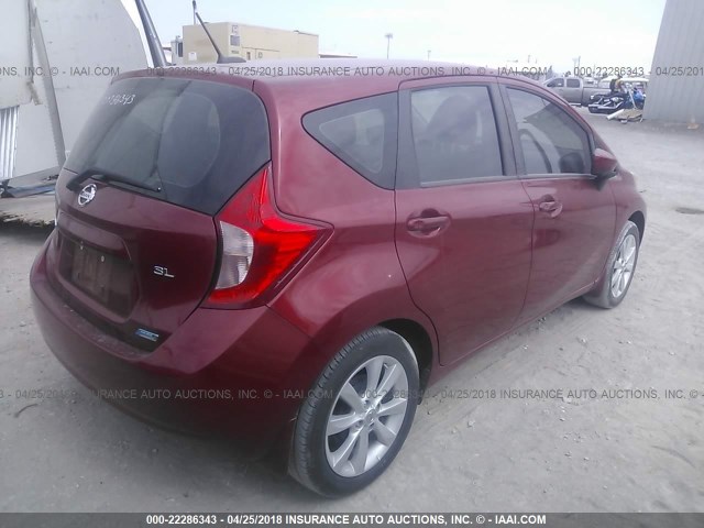 3N1CE2CP9GL393158 - 2016 NISSAN VERSA NOTE S/S PLUS/SV/SL/SR MAROON photo 4