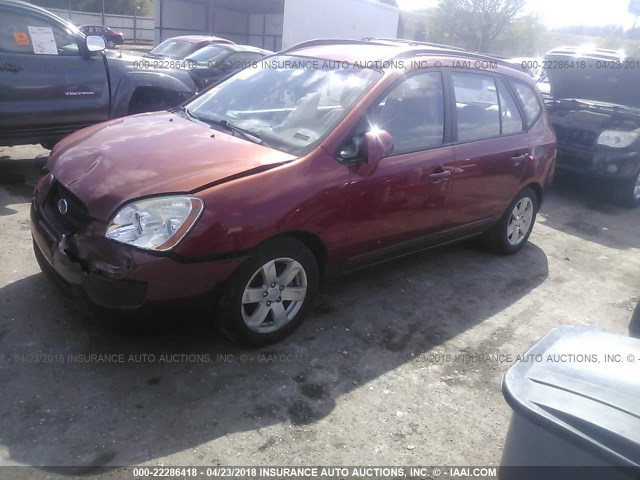 KNAFG526087175790 - 2008 KIA RONDO LX/EX MAROON photo 2