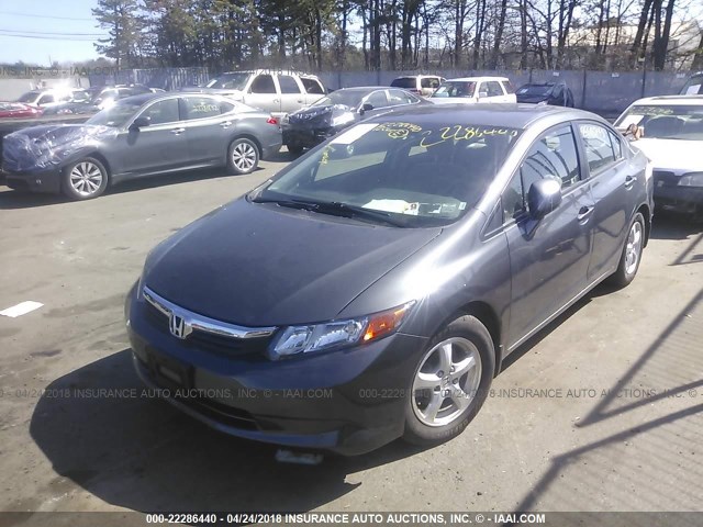 19XFB5F59CE000451 - 2012 HONDA CIVIC NATURAL GAS GRAY photo 2