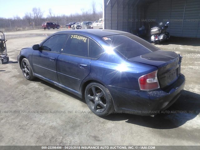 4S3BL616776200399 - 2007 SUBARU LEGACY 2.5I BLUE photo 3