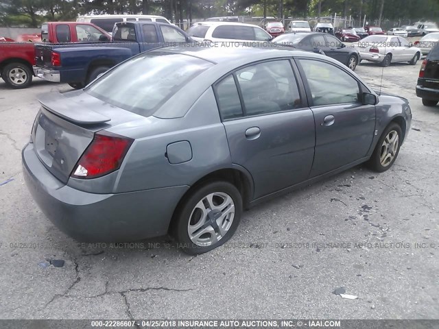 1G8AL52F74Z196394 - 2004 SATURN ION LEVEL 3 GRAY photo 4