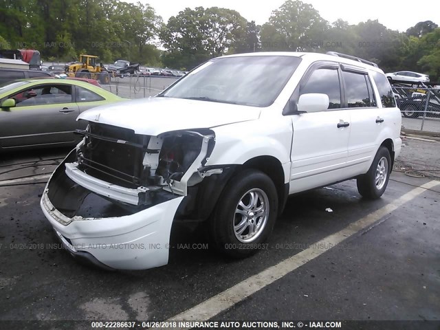 2HKYF18573H605020 - 2003 HONDA PILOT EXL WHITE photo 2