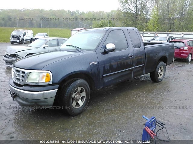 1FTZX17291NB55571 - 2001 FORD F150 BLUE photo 2