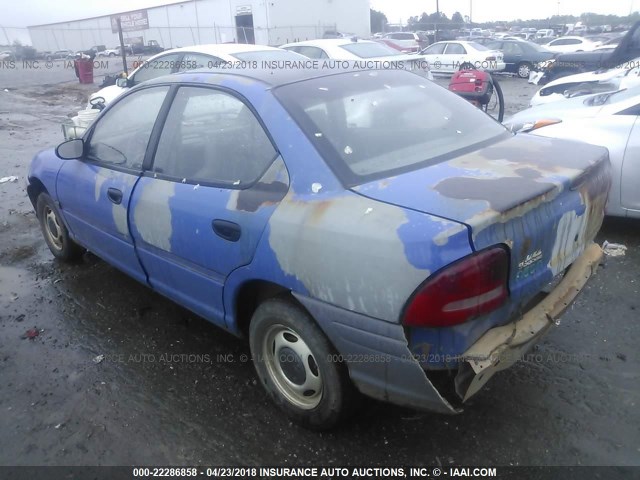 1B3ES27C4SD222372 - 1995 DODGE NEON Dark Blue photo 3