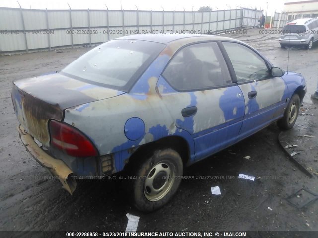 1B3ES27C4SD222372 - 1995 DODGE NEON Dark Blue photo 4