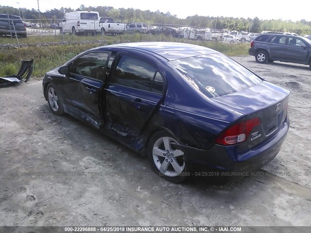 1HGFA16867L084488 - 2007 HONDA CIVIC EX BLUE photo 3