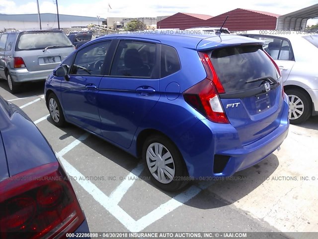 JHMGK5H50GX012039 - 2016 HONDA FIT LX BLUE photo 3