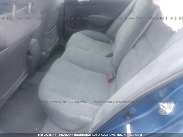 1HGFA165X7L062063 - 2007 HONDA CIVIC LX BLUE photo 8