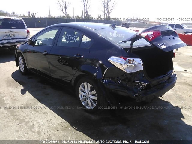 KNAFX4A62G5584136 - 2016 KIA FORTE LX BLACK photo 3