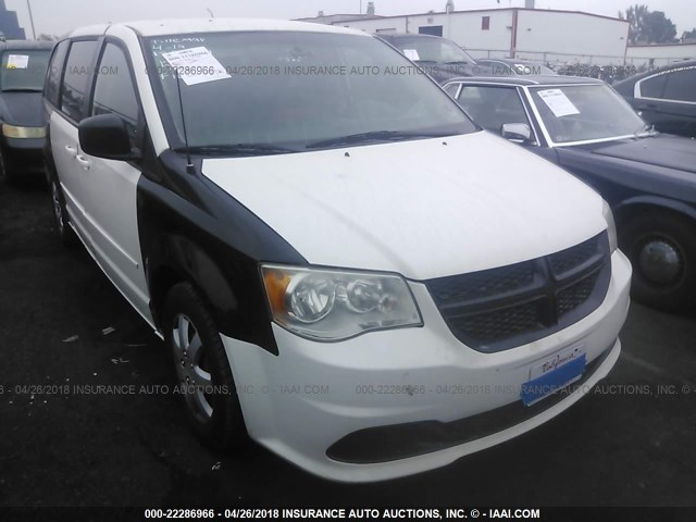 2C4RDGBG8CR185519 - 2012 DODGE GRAND CARAVAN SE WHITE photo 1