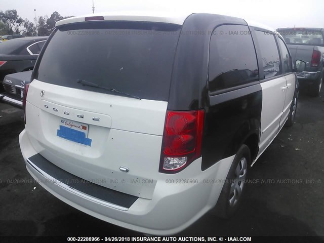 2C4RDGBG8CR185519 - 2012 DODGE GRAND CARAVAN SE WHITE photo 4