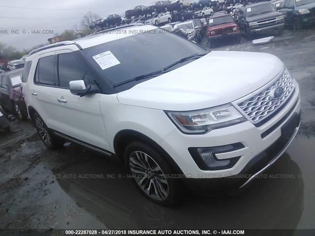 1FM5K8HT8HGD36779 - 2017 FORD EXPLORER PLATINUM WHITE photo 1