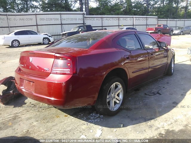 2B3KA53H87H687143 - 2007 DODGE CHARGER R/T RED photo 4