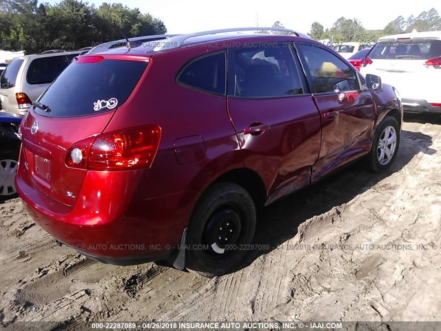 JN8AS58T18W002489 - 2008 NISSAN ROGUE S/SL RED photo 4