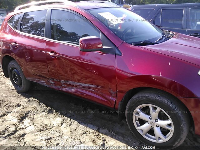 JN8AS58T18W002489 - 2008 NISSAN ROGUE S/SL RED photo 6