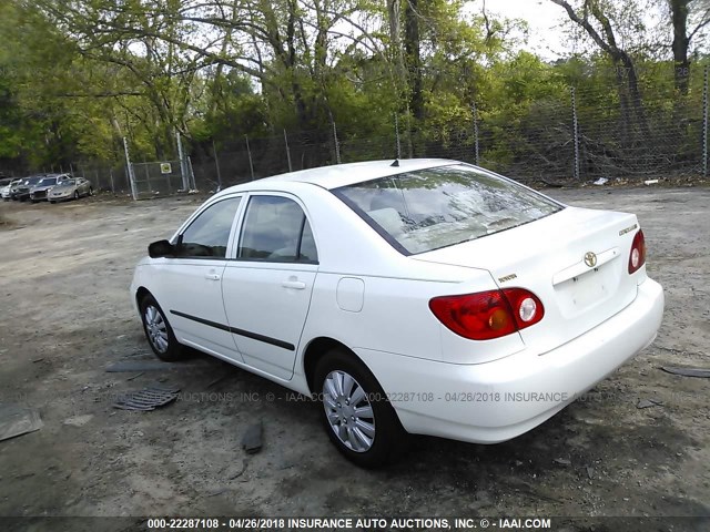 2T1BR32E73C163585 - 2003 TOYOTA COROLLA CE/LE/S WHITE photo 3