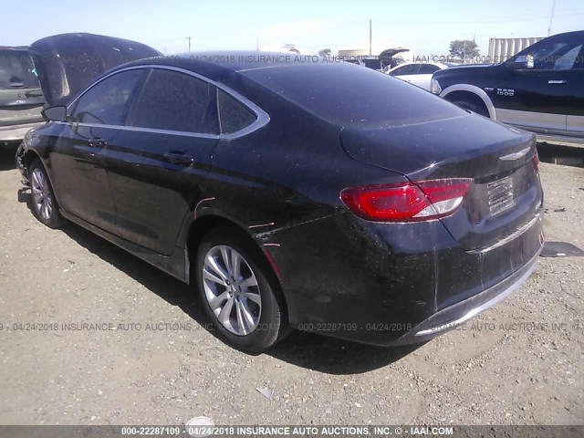 1C3CCCAB6FN750461 - 2015 CHRYSLER 200 LIMITED BLACK photo 3