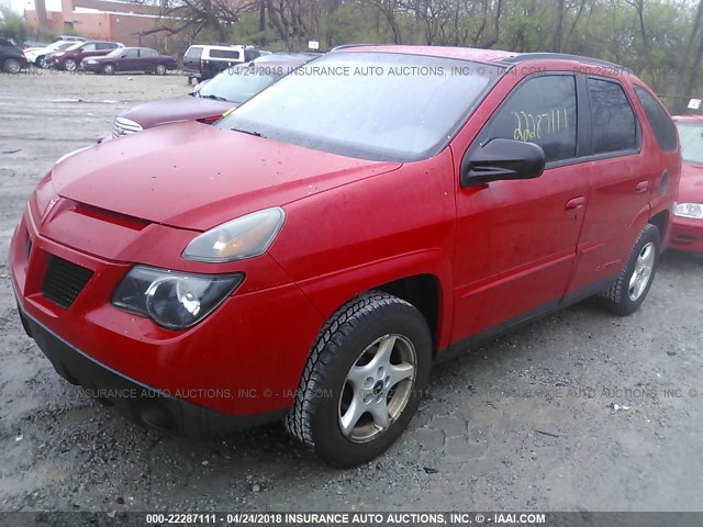 3G7DA03E03S532401 - 2003 PONTIAC AZTEK RED photo 2