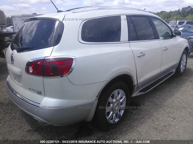 5GAKRBED1BJ404784 - 2011 BUICK ENCLAVE CXL WHITE photo 4