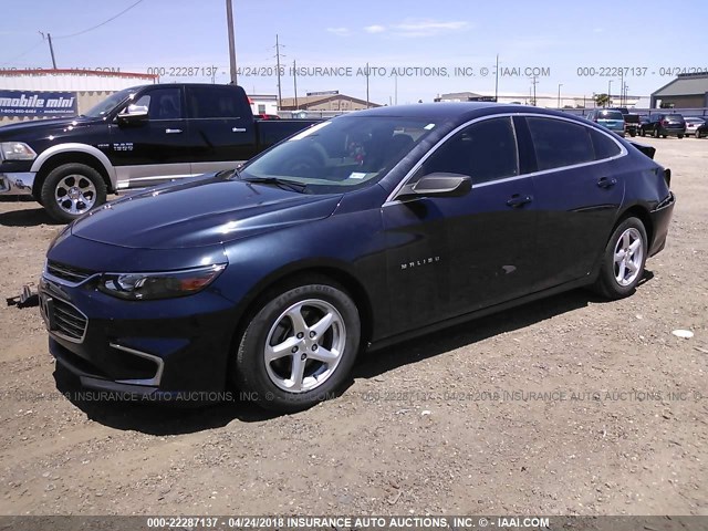 1G1ZB5ST0GF258170 - 2016 CHEVROLET MALIBU LS BLUE photo 2