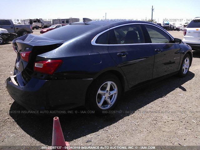 1G1ZB5ST0GF258170 - 2016 CHEVROLET MALIBU LS BLUE photo 4