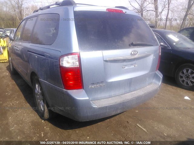 KNDMB233366023310 - 2006 KIA SEDONA EX/LX BLUE photo 3