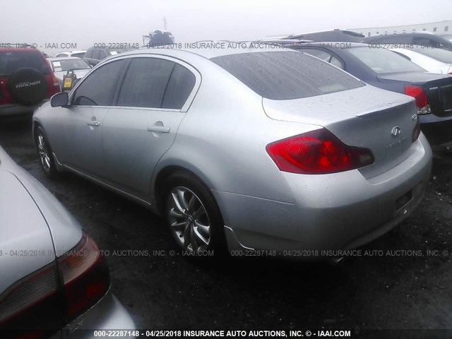 JNKBV61F07M810908 - 2007 INFINITI G35 SILVER photo 3