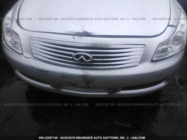 JNKBV61F07M810908 - 2007 INFINITI G35 SILVER photo 6