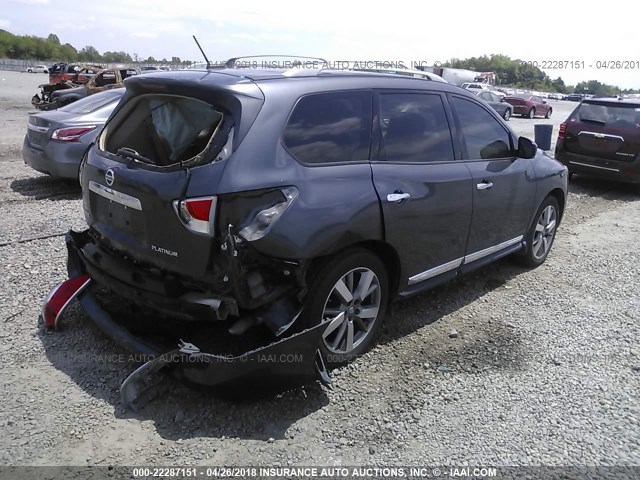 5N1AR2MNXEC634994 - 2014 NISSAN PATHFINDER S/SV/SL/PLATINUM 灰色 照片 4