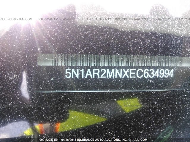 5N1AR2MNXEC634994 - 2014 NISSAN PATHFINDER S/SV/SL/PLATINUM 灰色 照片 9