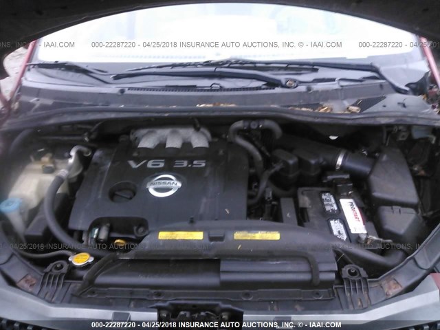 5N1BV28U04N318668 - 2004 NISSAN QUEST S/SE/SL ORANGE photo 10