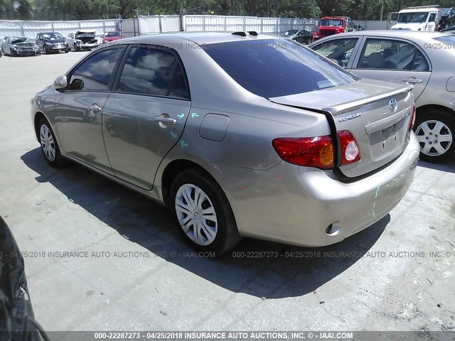 1NXBU40E39Z005047 - 2009 TOYOTA COROLLA S/LE/XLE GOLD photo 3