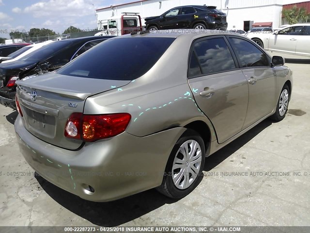 1NXBU40E39Z005047 - 2009 TOYOTA COROLLA S/LE/XLE GOLD photo 4