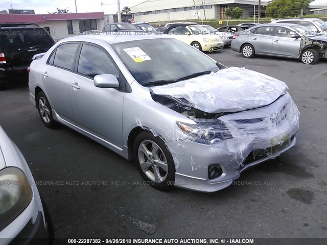 2T1BU4EE3DC001857 - 2013 TOYOTA COROLLA S/LE SILVER photo 1