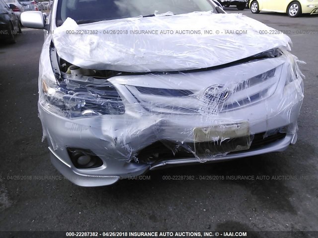 2T1BU4EE3DC001857 - 2013 TOYOTA COROLLA S/LE SILVER photo 6