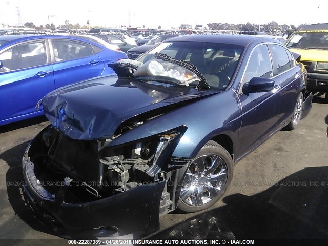 5KBCP3F82AB008323 - 2010 HONDA ACCORD EXL Dark Blue photo 2