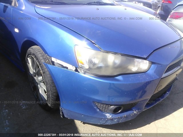 JA3AU86W49U002390 - 2009 MITSUBISHI LANCER GTS BLUE photo 6