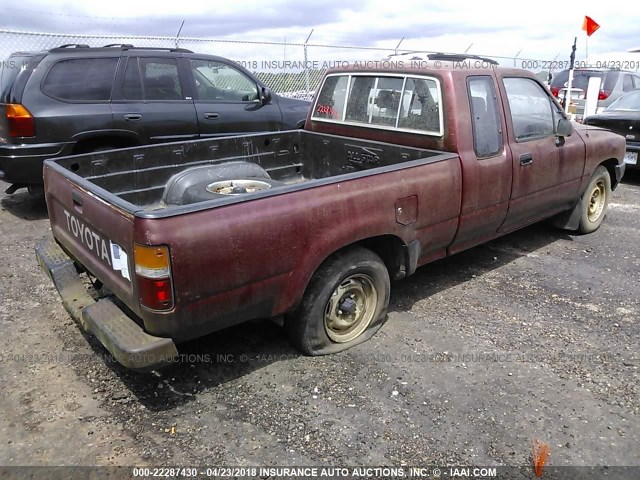 JT4RN93P4K0011804 - 1989 TOYOTA PICKUP 1/2 TON EXTRA LONG WHEELBASE DLX RED photo 4