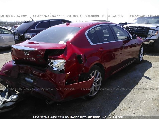 JN1CV6AP2AM401138 - 2010 INFINITI G37 SPORT RED photo 4