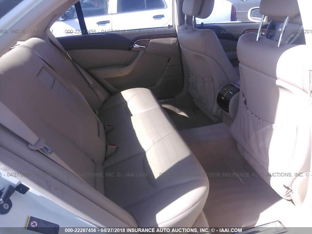 WDBNG75J94A422665 - 2004 MERCEDES-BENZ S 500 WHITE photo 8