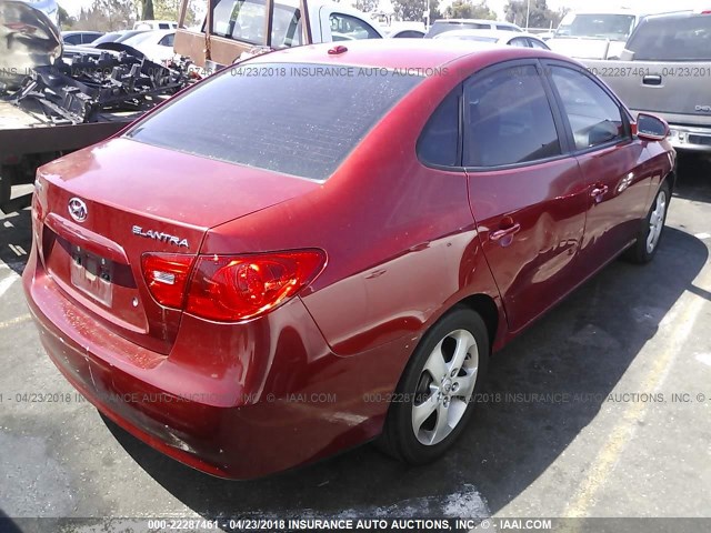 KMHDU46D58U301547 - 2008 HYUNDAI ELANTRA GLS/SE/LIMITED BURGUNDY photo 4