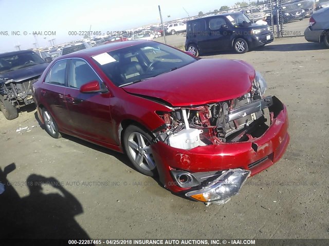 4T1BF1FK8CU551839 - 2012 TOYOTA CAMRY SE/LE/XLE RED photo 1