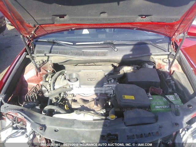 4T1BF1FK8CU551839 - 2012 TOYOTA CAMRY SE/LE/XLE RED photo 10